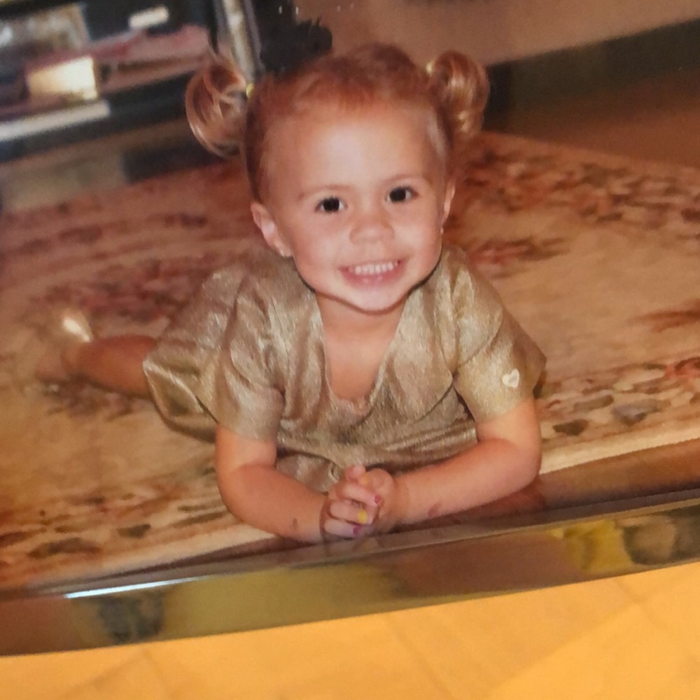 A cute gold dress for kids